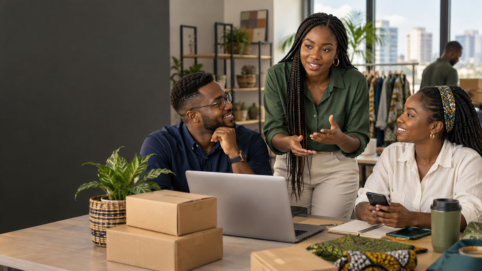 Nigerian content and vendor growth professionals collaborating at Adaorable