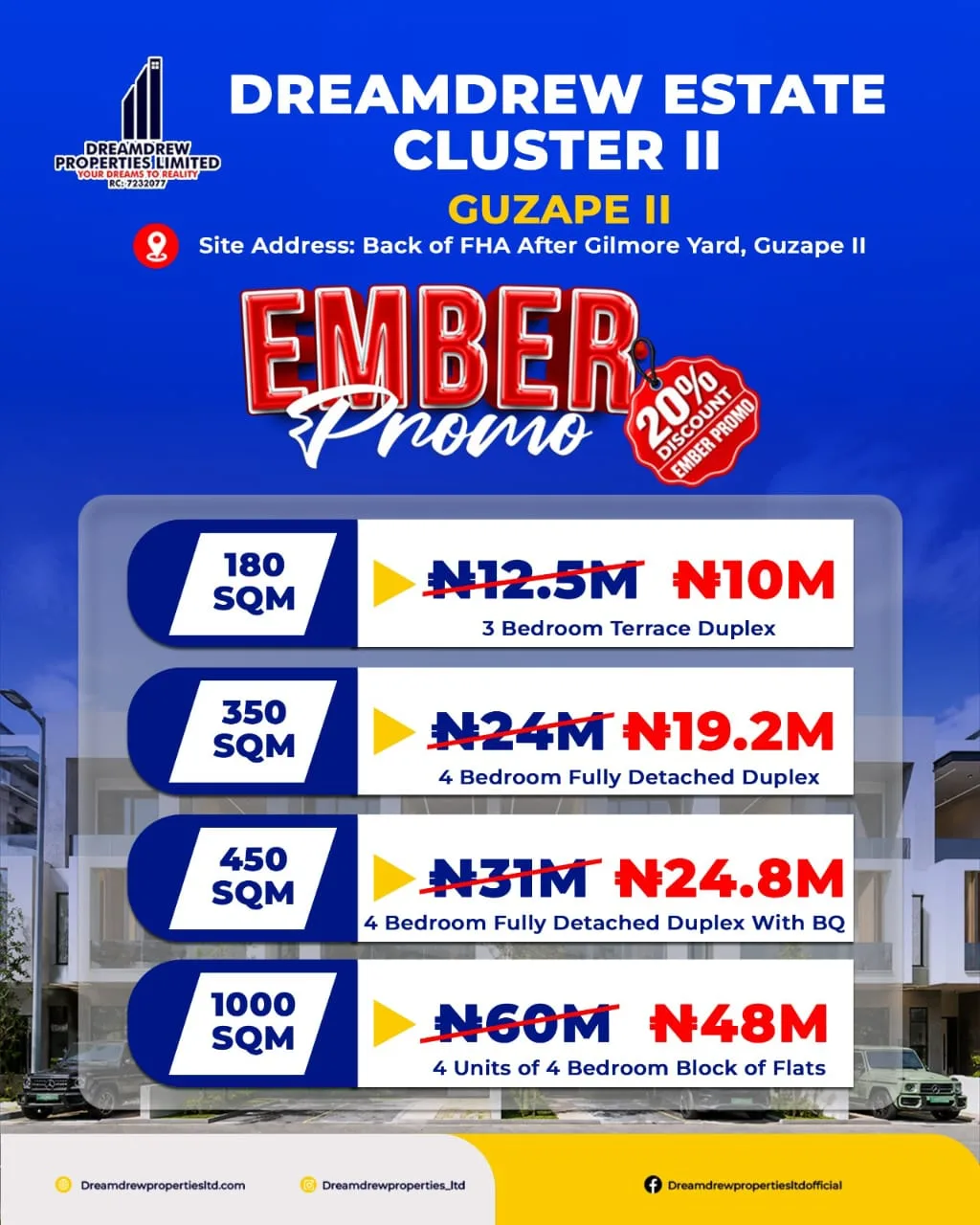 Dreamdrew Estate Cluster II – FCDA C of O-Approved Location (Call 07072842499)
