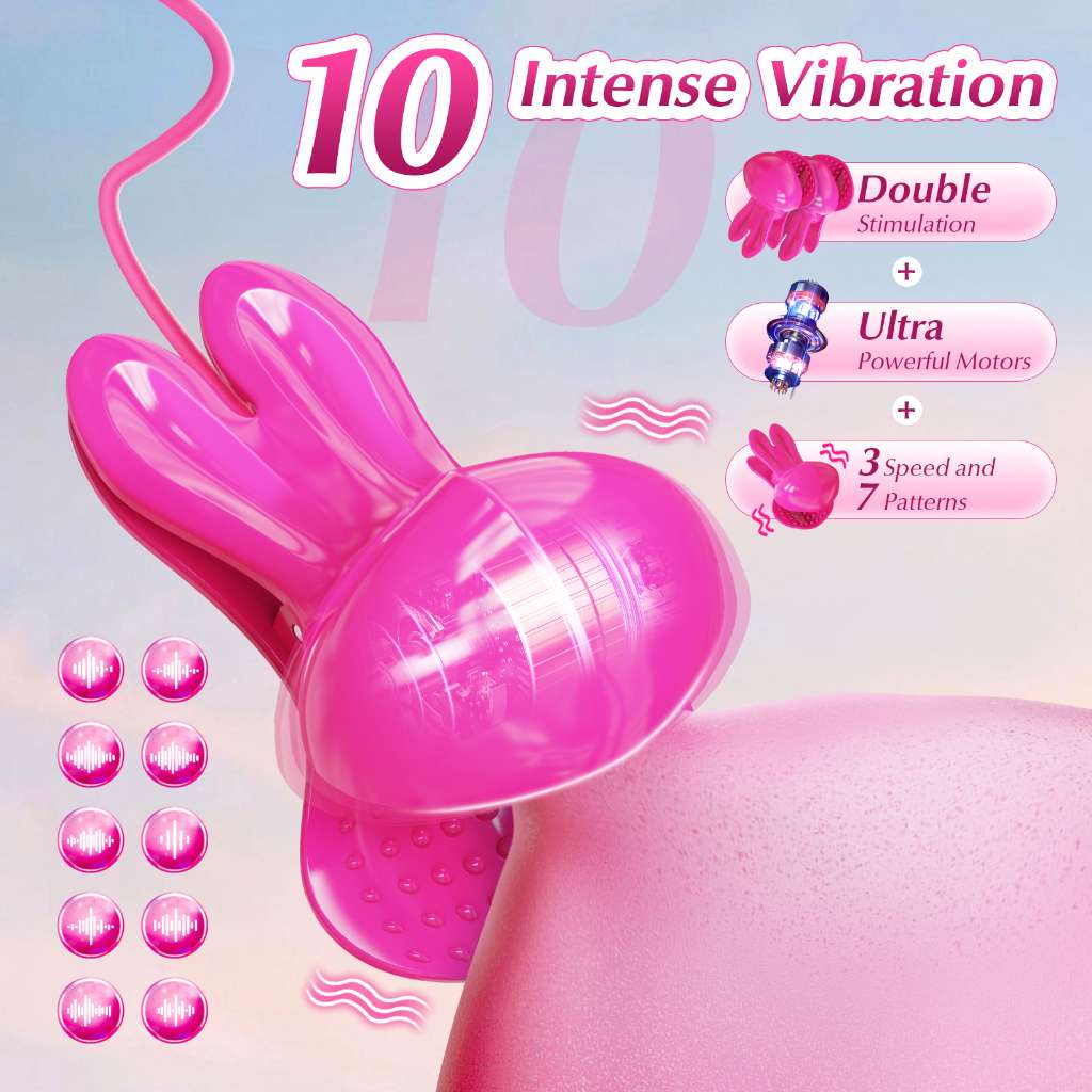 App controlled variating  Bunny  Necklace nipples clamps, Electric breast  stimulator  for men and women