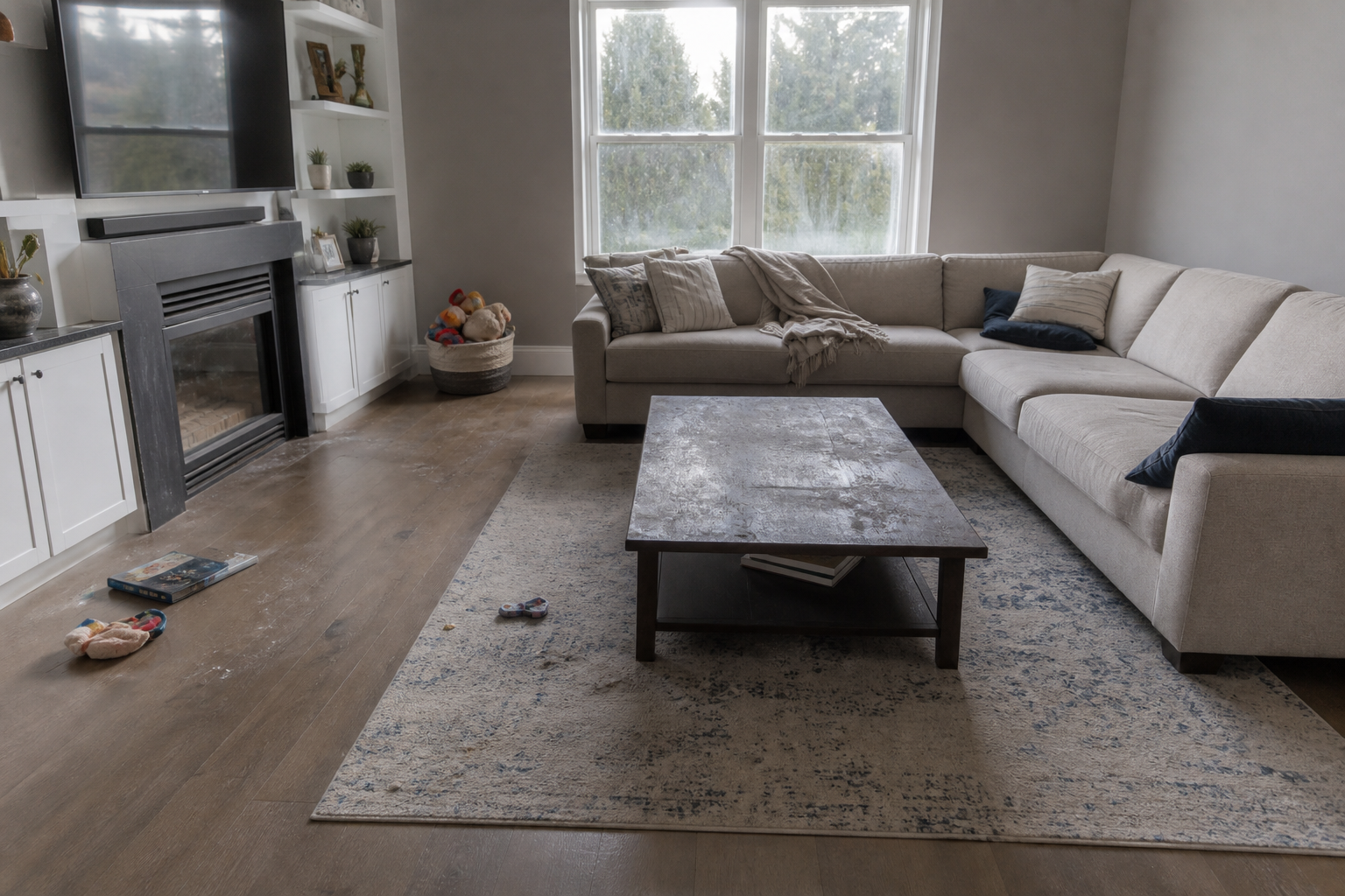 Living room before cleaning